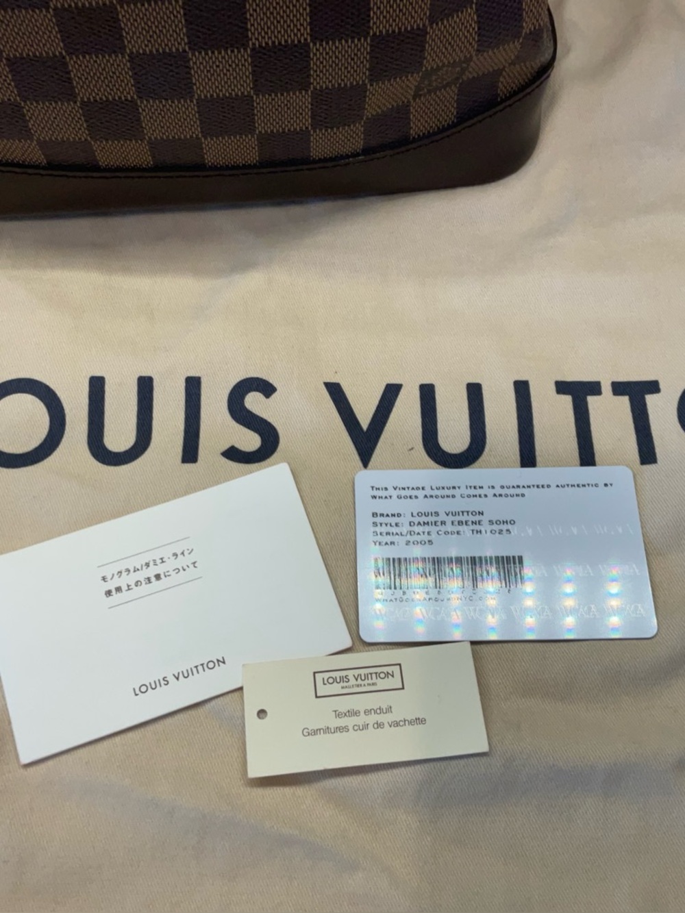 LOUIS VUITTON AUTHENTIC Brown Check Damier Ebine Soho Backpack-IMMACULATE - Picture 12 of 16